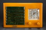 FADA 5F60 Catalin Radio Yellow with Blue Insert Grill